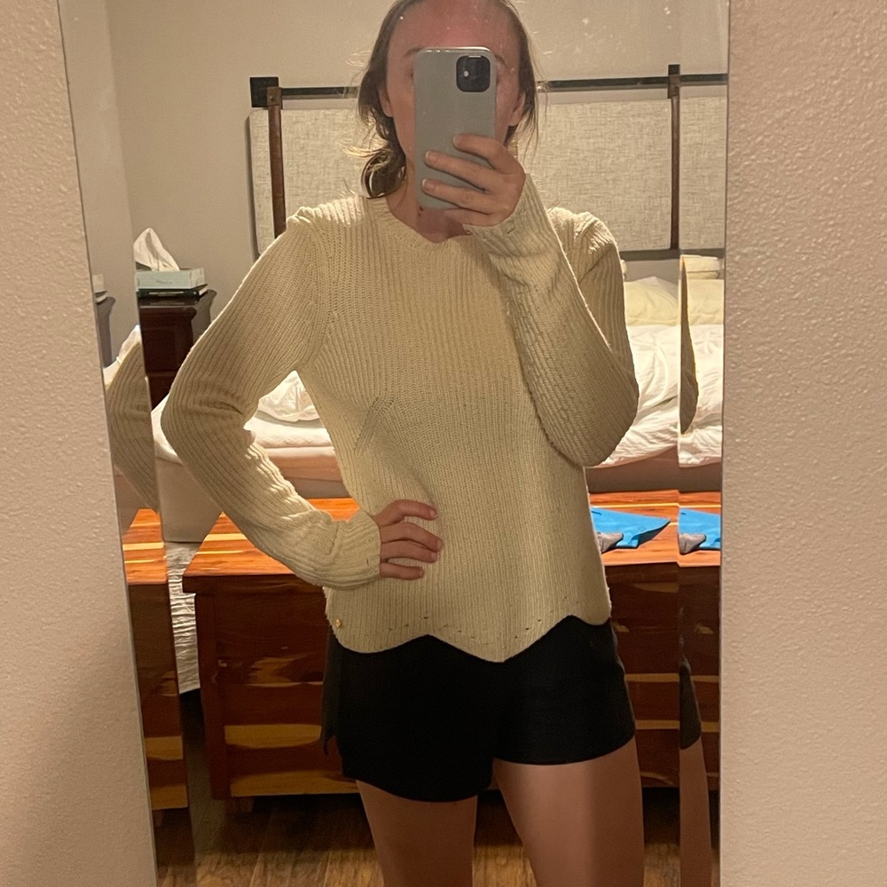 Ted Baker Finda Scalloped Edge Ribbed Jumper - Picture 4 of 14